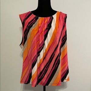 Calvin Klein Vibrant Striped Sleeveless Top